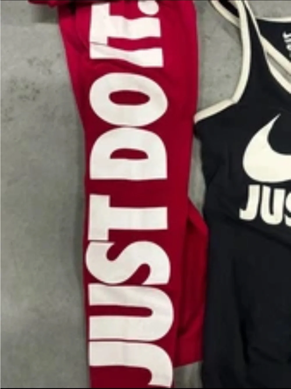 Nike Just Do It 2 PC Set Leggings athletic Tank Animal Print Swoosh Spellout (S)
